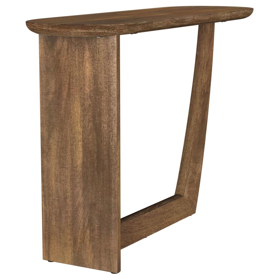 Fletcher Oval Solid Mango Wood Entryway Console Table Brown-zoom-8