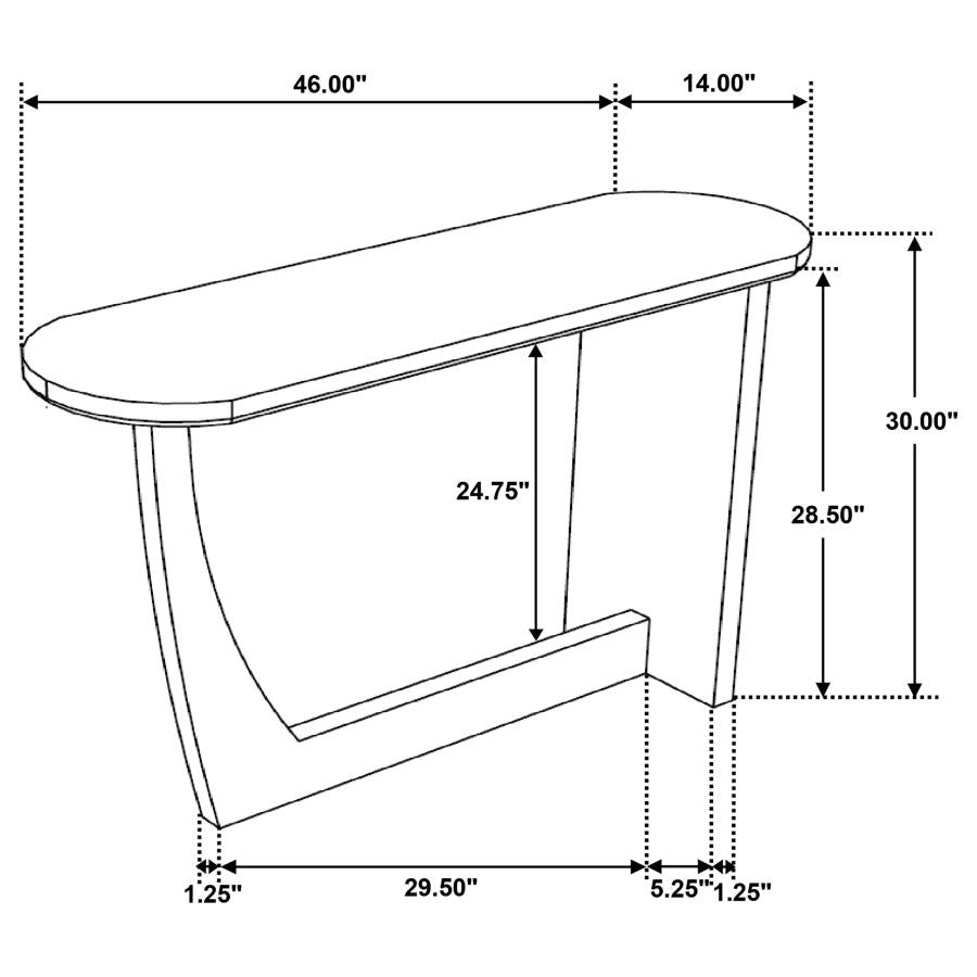 Fletcher Oval Solid Mango Wood Entryway Console Table Brown-zoom-11