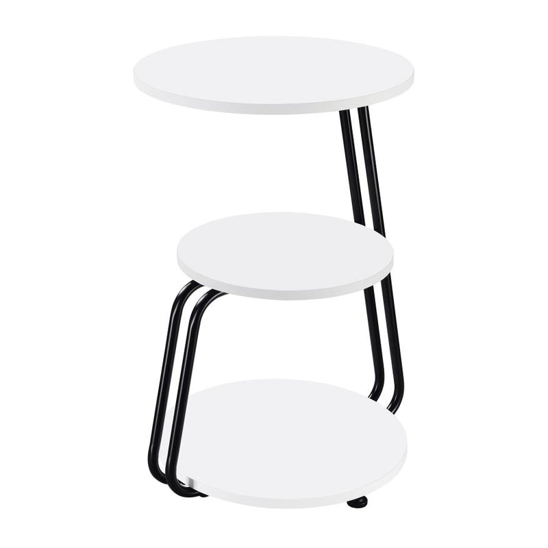 Hilly 3-tier Round Accent Side Table White and Black-zoom-