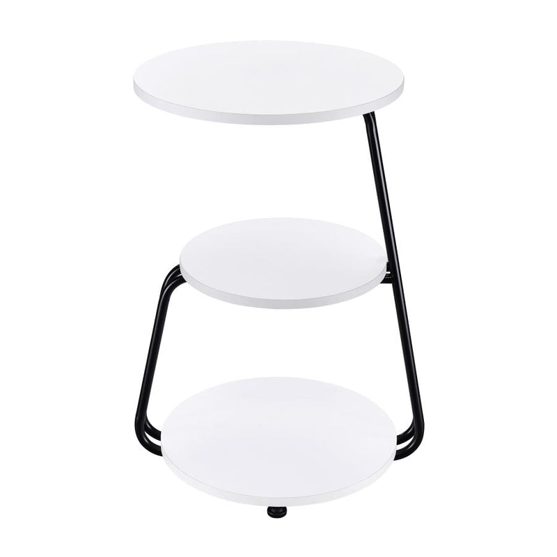 Hilly 3-tier Round Accent Side Table White and Black-zoom-