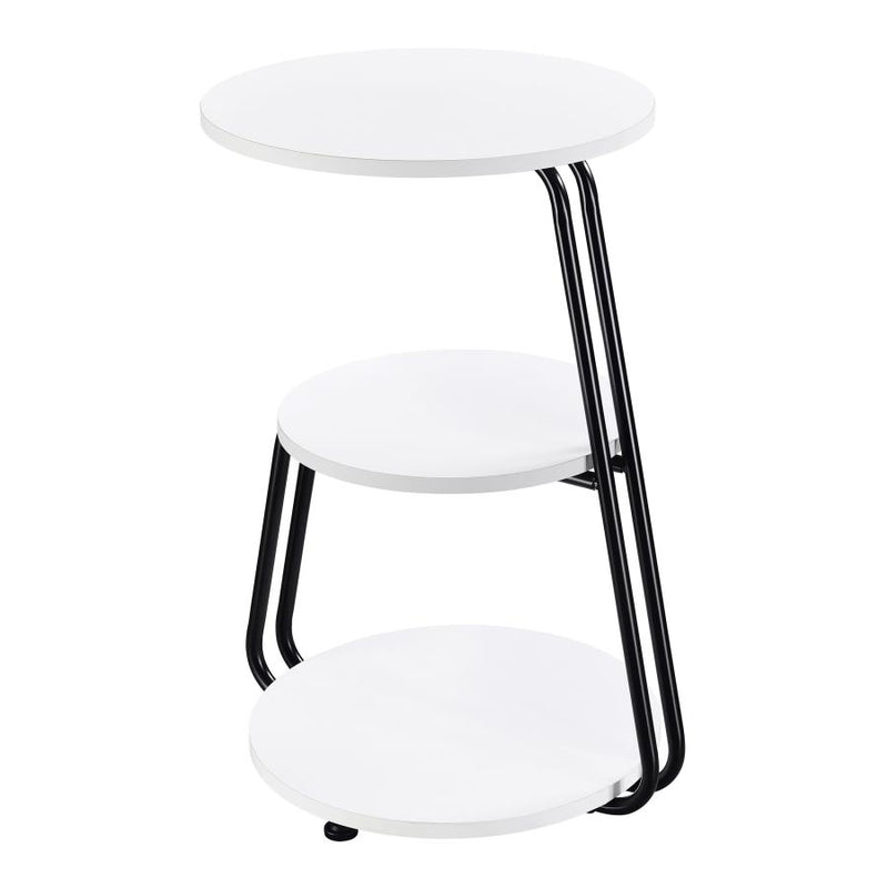 Hilly 3-tier Round Accent Side Table White and Black-zoom-