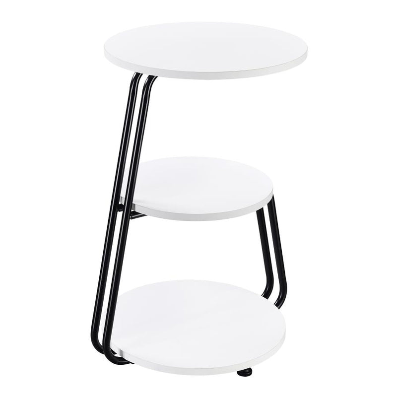 Hilly 3-tier Round Accent Side Table White and Black-zoom-