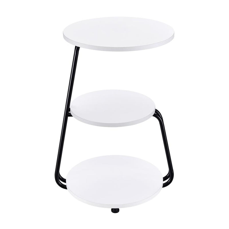 Hilly 3-tier Round Accent Side Table White and Black-zoom-