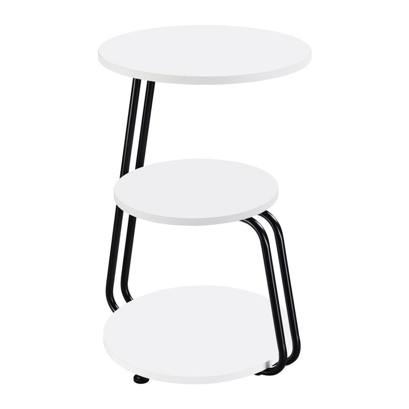 Hilly 3-tier Round Accent Side Table White and Black-zoom-