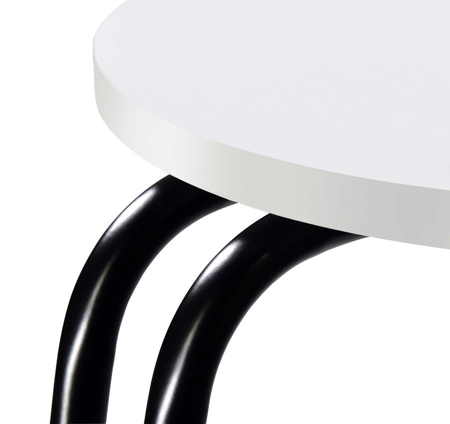 Hilly 3-tier Round Accent Side Table White and Black-zoom-10