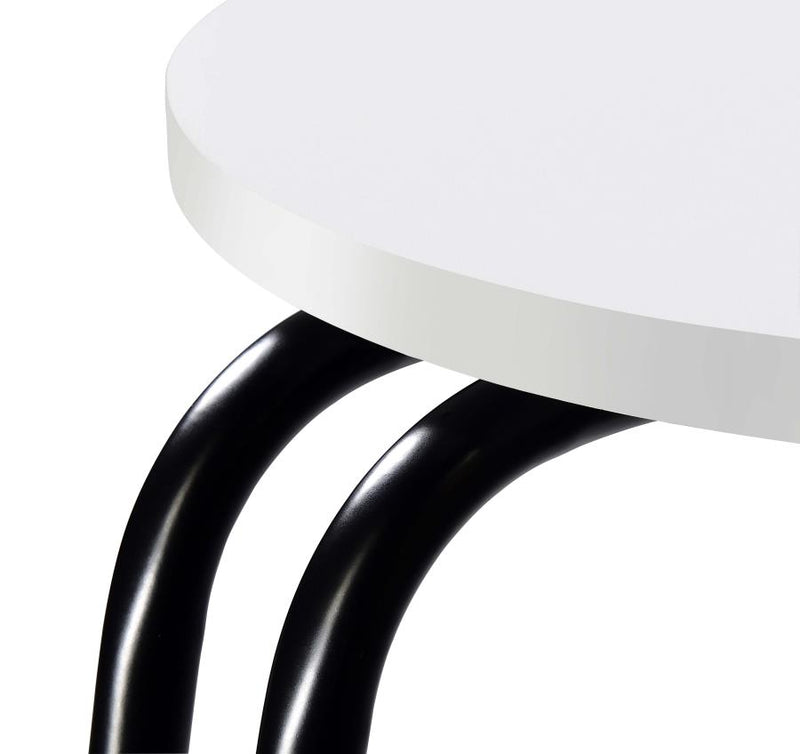 Hilly 3-tier Round Accent Side Table White and Black-zoom-