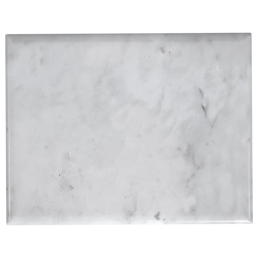 Baldwin Rectangular Marble Top Side Table White and Gold-zoom-6