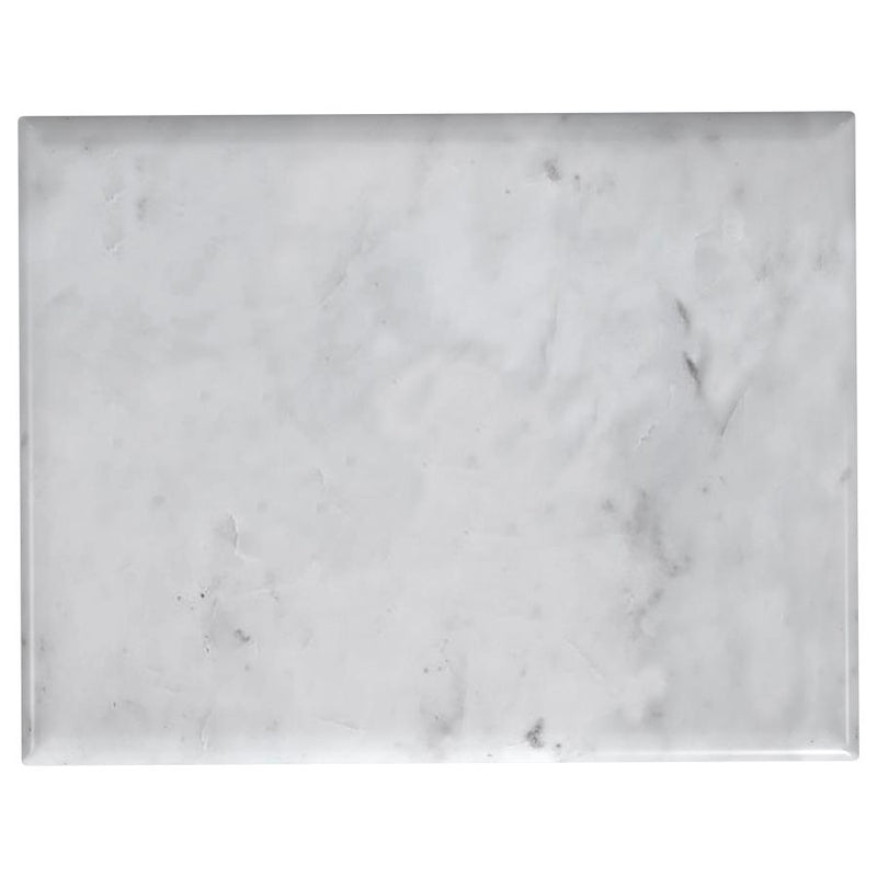 Baldwin Rectangular Marble Top Side Table White and Gold-zoom-