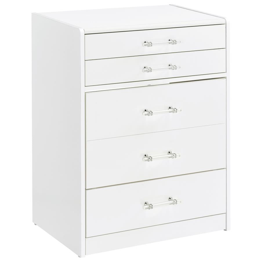 Danbury 3-drawer Makeup Vanity & Stool Set White High Gloss-zoom-4