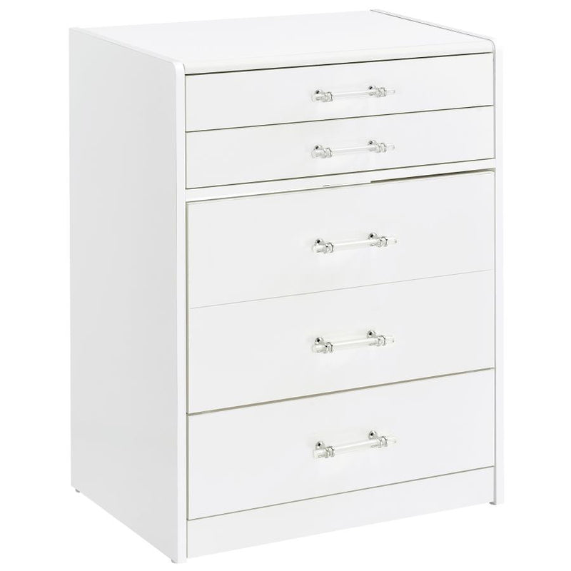 Danbury 3-drawer Makeup Vanity & Stool Set White High Gloss-zoom-