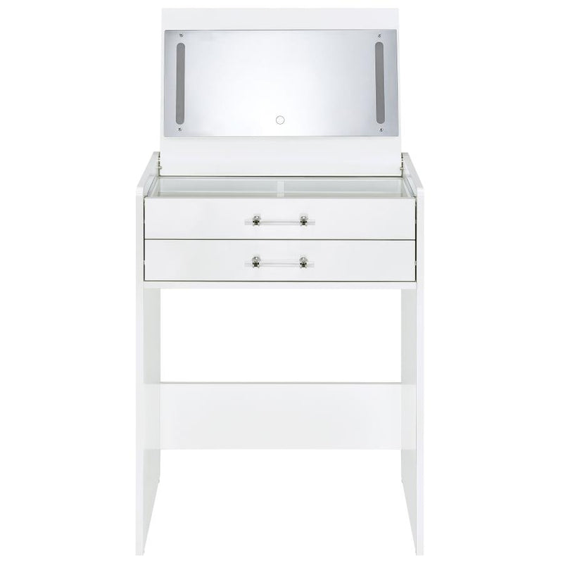 Danbury 3-drawer Makeup Vanity & Stool Set White High Gloss-zoom-