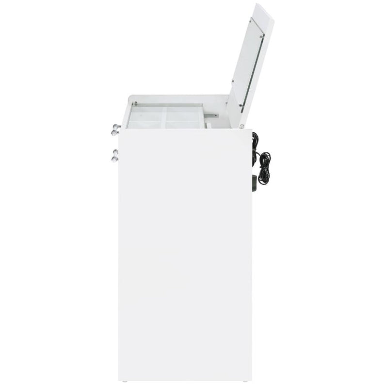 Danbury 3-drawer Makeup Vanity & Stool Set White High Gloss-zoom-