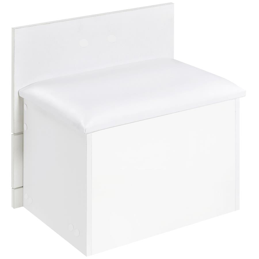 Danbury 3-drawer Makeup Vanity & Stool Set White High Gloss-zoom-12