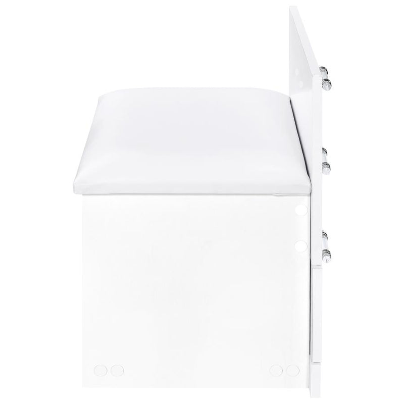 Danbury 3-drawer Makeup Vanity & Stool Set White High Gloss-zoom-