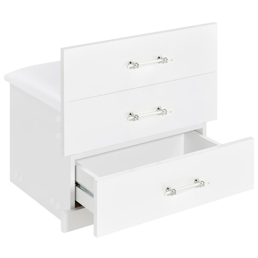 Danbury 3-drawer Makeup Vanity & Stool Set White High Gloss-zoom-16