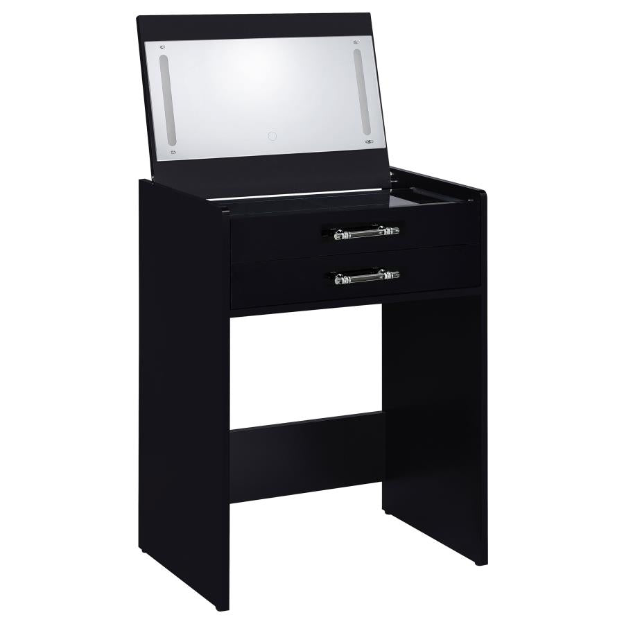 Danbury 3-drawer Makeup Vanity & Stool Set Black High Gloss-7