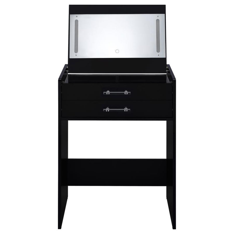 Danbury 3-drawer Makeup Vanity & Stool Set Black High Gloss-zoom-