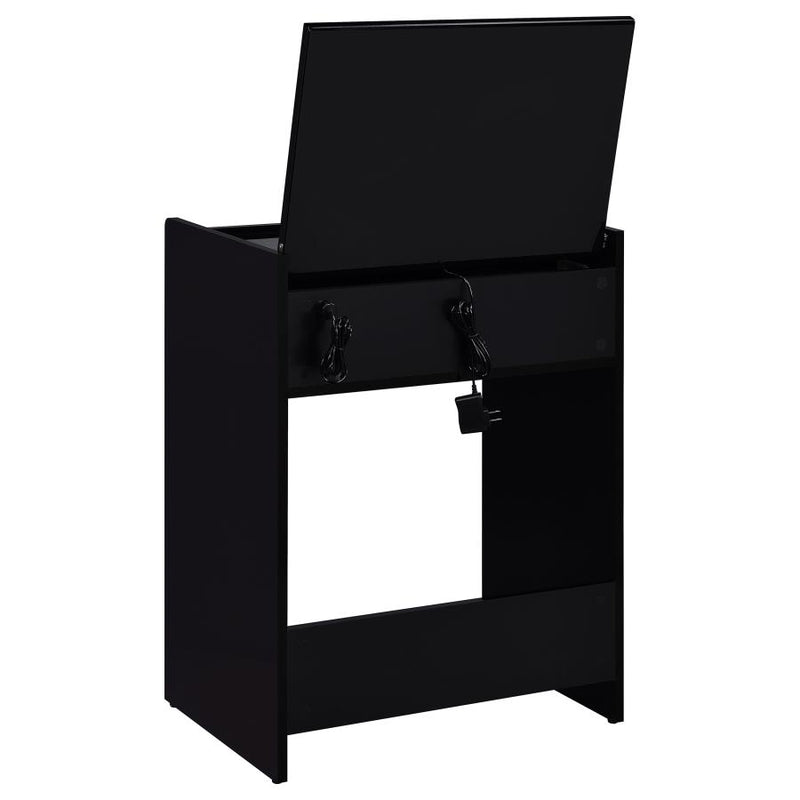 Danbury 3-drawer Makeup Vanity & Stool Set Black High Gloss-zoom-