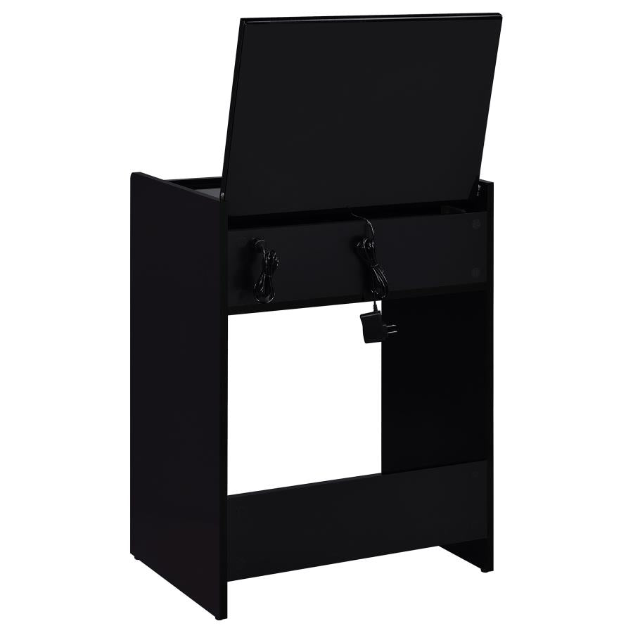 Danbury 3-drawer Makeup Vanity & Stool Set Black High Gloss-zoom-11