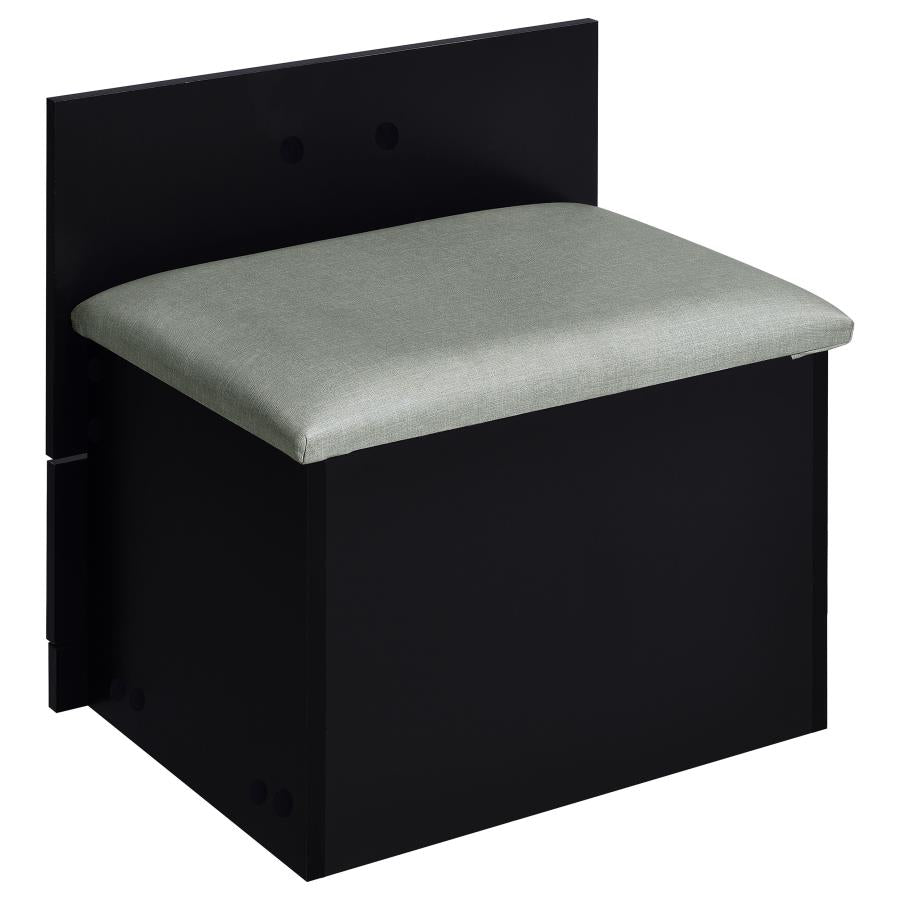 Danbury 3-drawer Makeup Vanity & Stool Set Black High Gloss-12