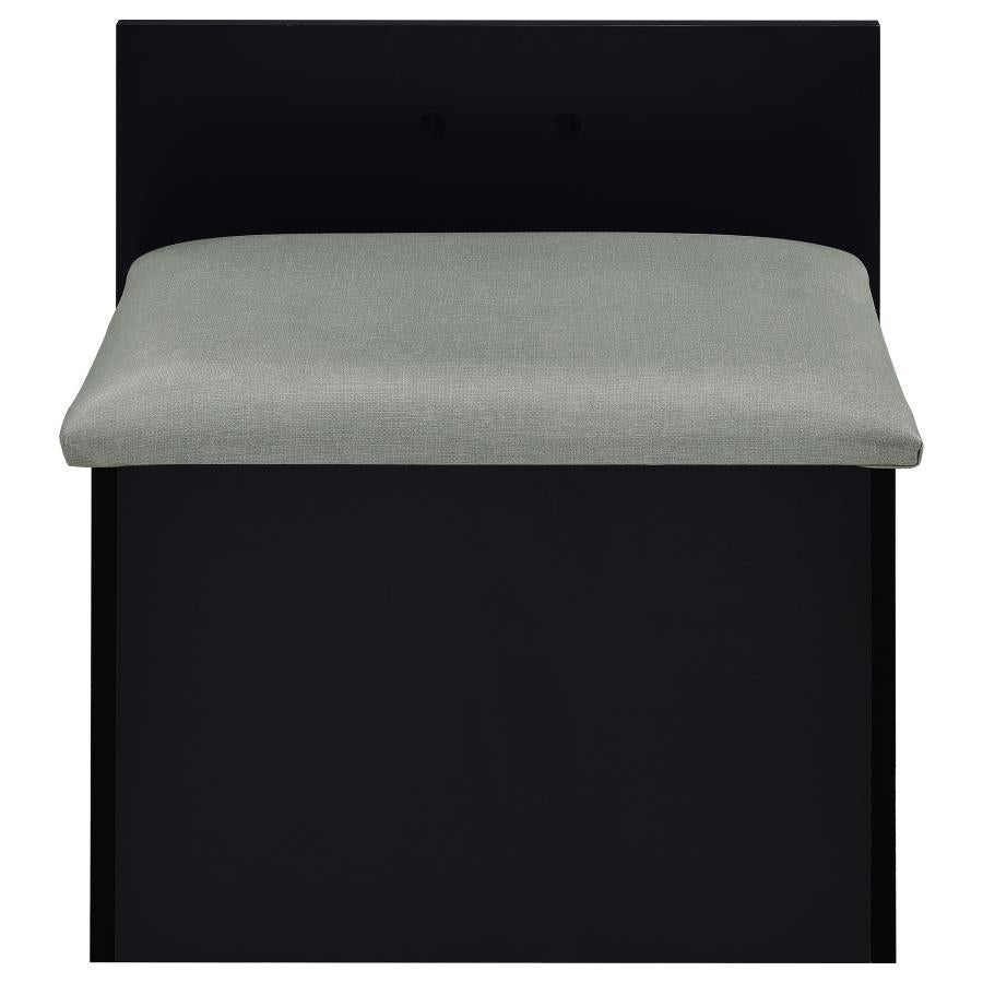 Danbury 3-drawer Makeup Vanity & Stool Set Black High Gloss-zoom-13