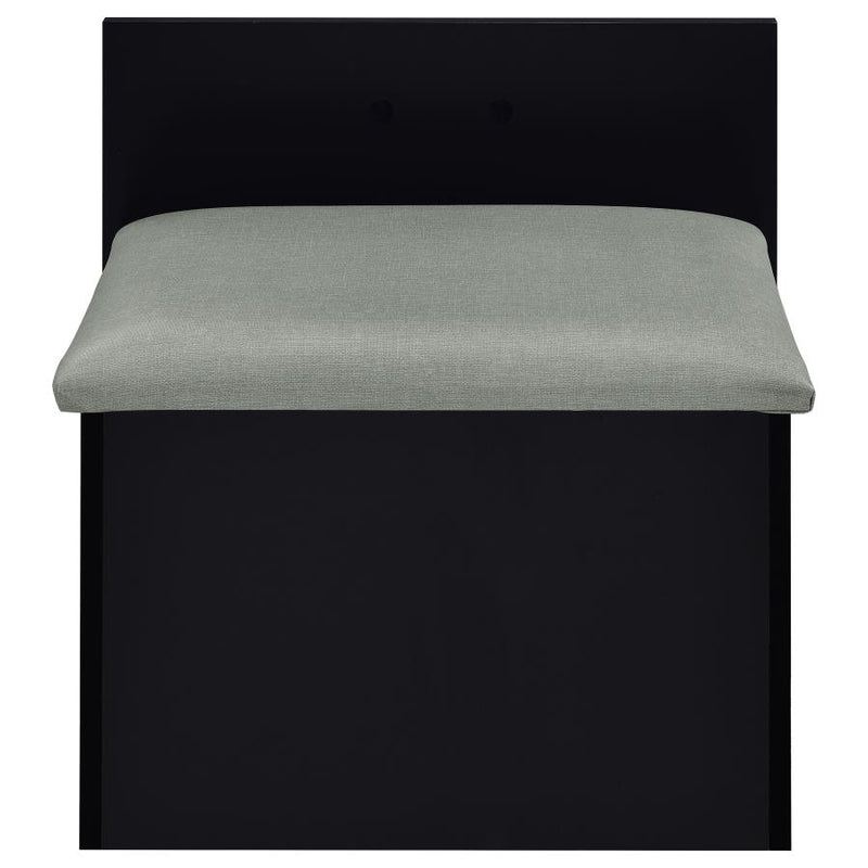 Danbury 3-drawer Makeup Vanity & Stool Set Black High Gloss-zoom-