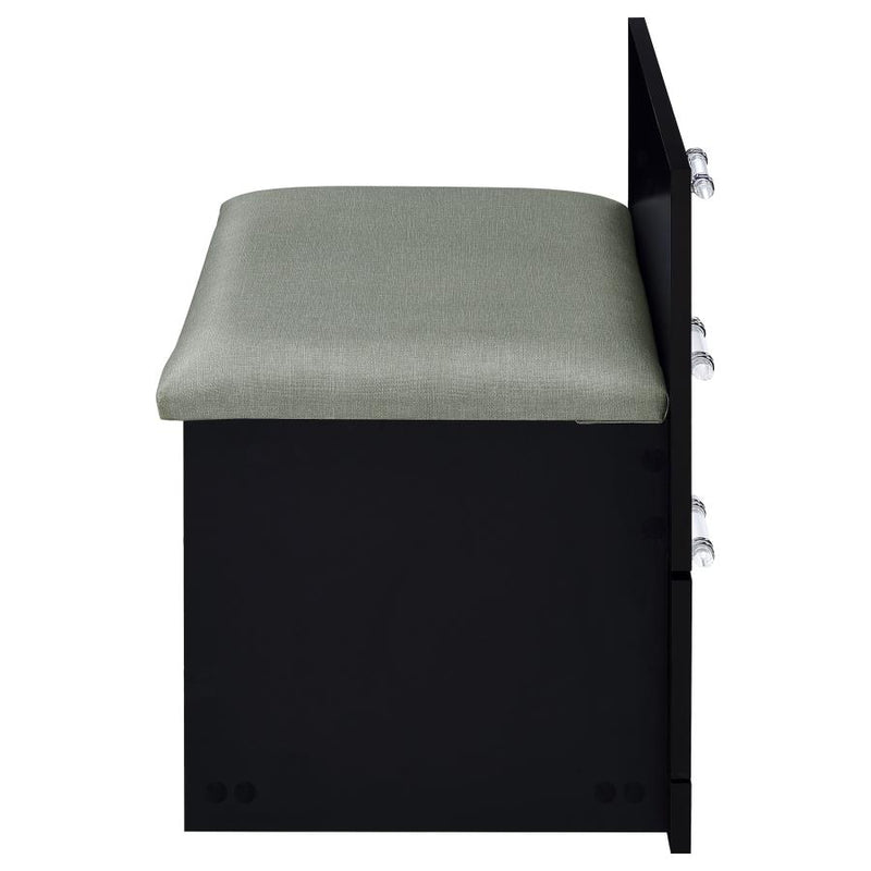 Danbury 3-drawer Makeup Vanity & Stool Set Black High Gloss-zoom-