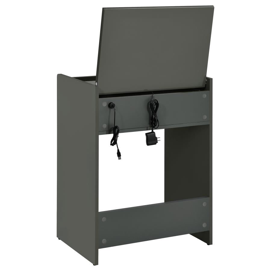 Danbury 3-drawer Makeup Vanity & Stool Set Grey High Gloss-zoom-11