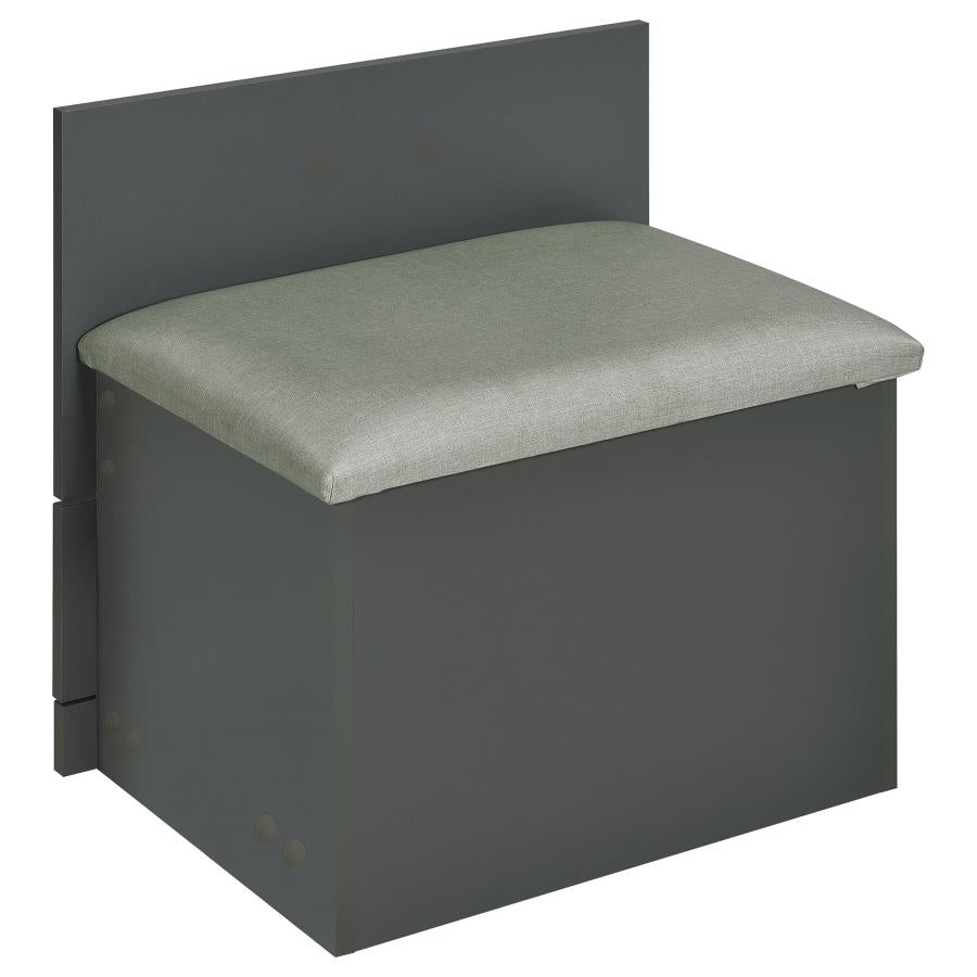 Danbury 3-drawer Makeup Vanity & Stool Set Grey High Gloss-12