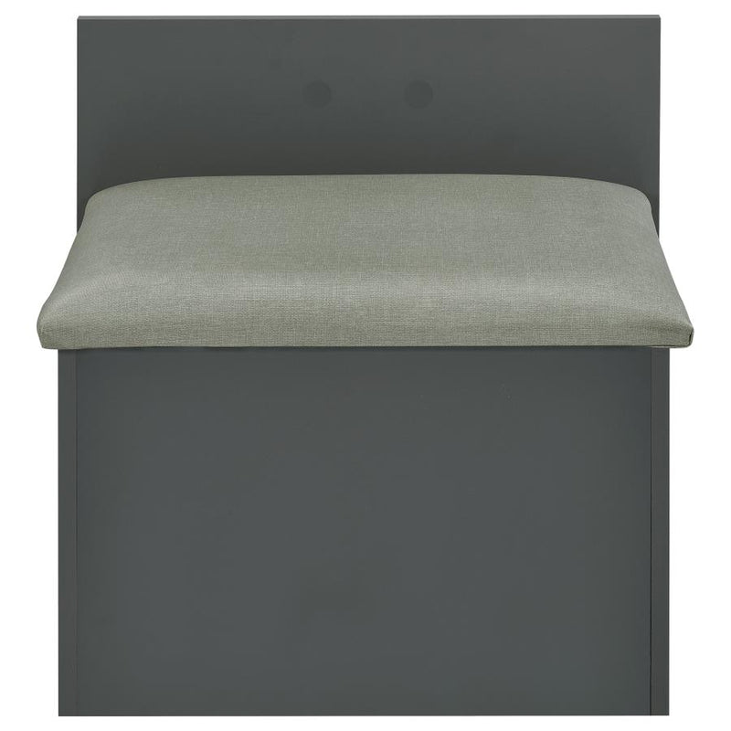 Danbury 3-drawer Makeup Vanity & Stool Set Grey High Gloss-zoom-