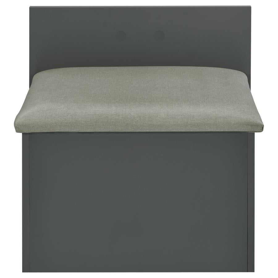 Danbury 3-drawer Makeup Vanity & Stool Set Grey High Gloss-zoom-13