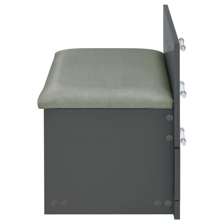 Danbury 3-drawer Makeup Vanity & Stool Set Grey High Gloss-zoom-14