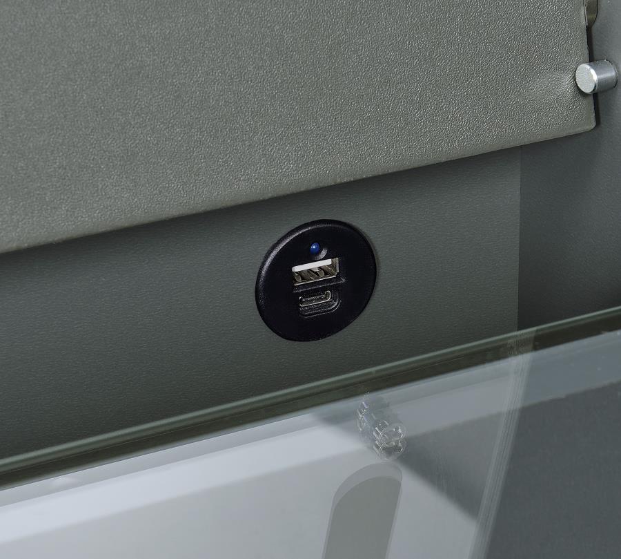 Danbury 3-drawer Makeup Vanity & Stool Set Grey High Gloss-zoom-17