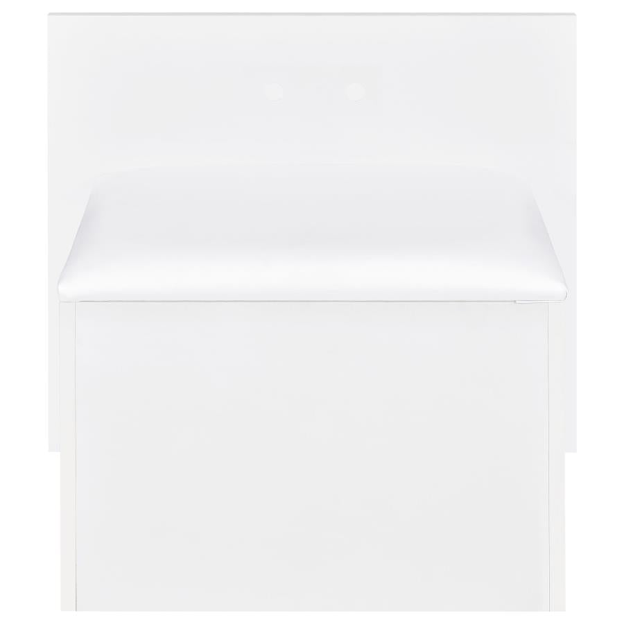 Flora 2-drawer Vanity Set with LED Mirror White High Gloss-zoom-14