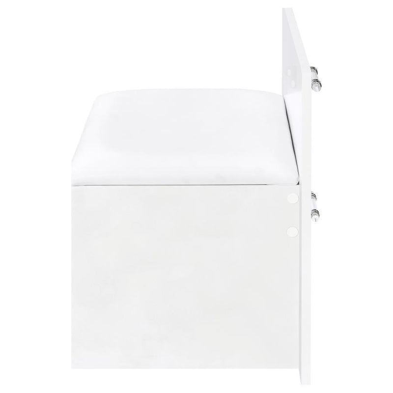 Flora 2-drawer Vanity Set with LED Mirror White High Gloss-zoom-