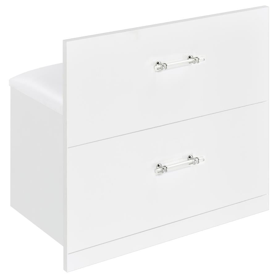 Flora 2-drawer Vanity Set with LED Mirror White High Gloss-16