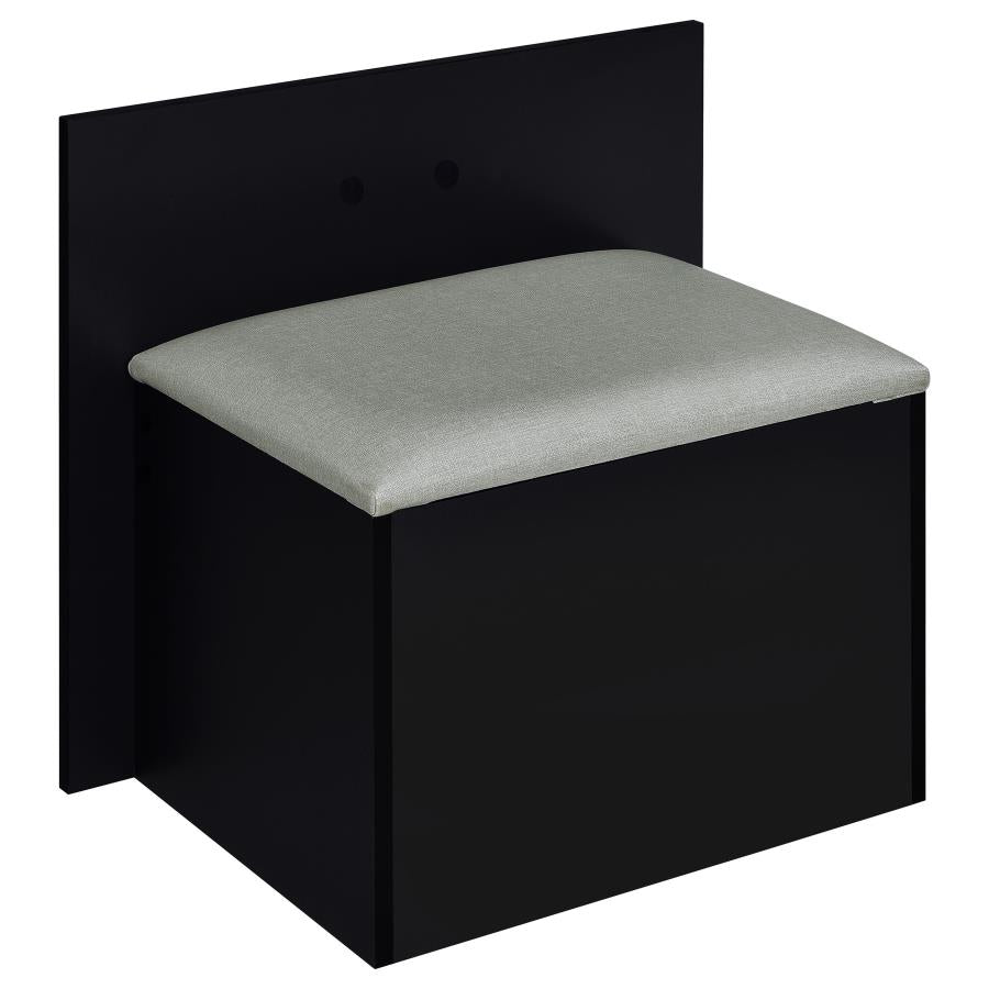 Flora 2-drawer Vanity Set with LED Mirror Black High Gloss-13