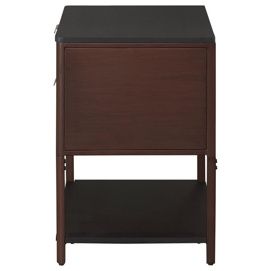 Zimmerlee 2-drawer Side Table with Shelf Rust Brown-5