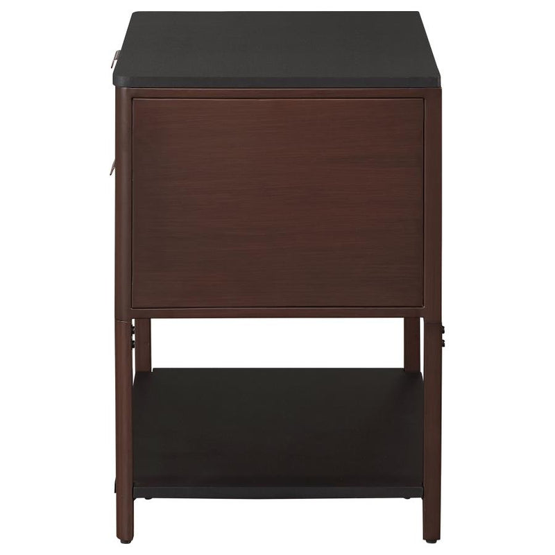 Zimmerlee 2-drawer Side Table with Shelf Rust Brown-zoom-