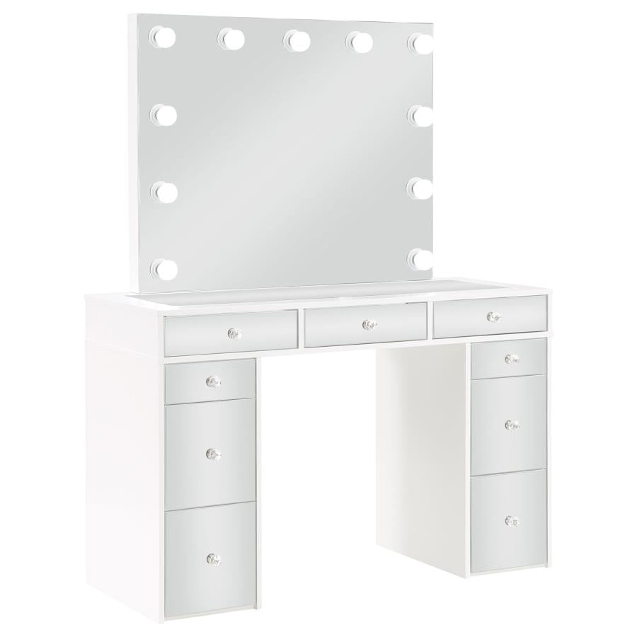 Regina Makeup Vanity Table Set with Lighting White-zoom-3