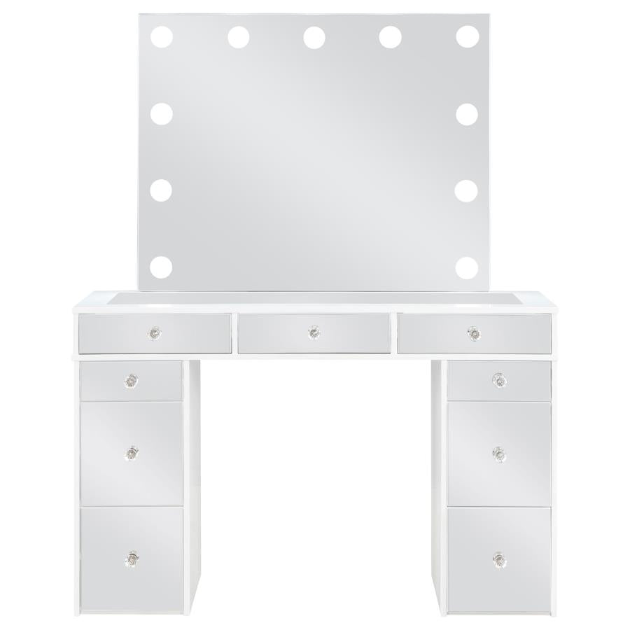 Regina Makeup Vanity Table Set with Lighting White-zoom-4
