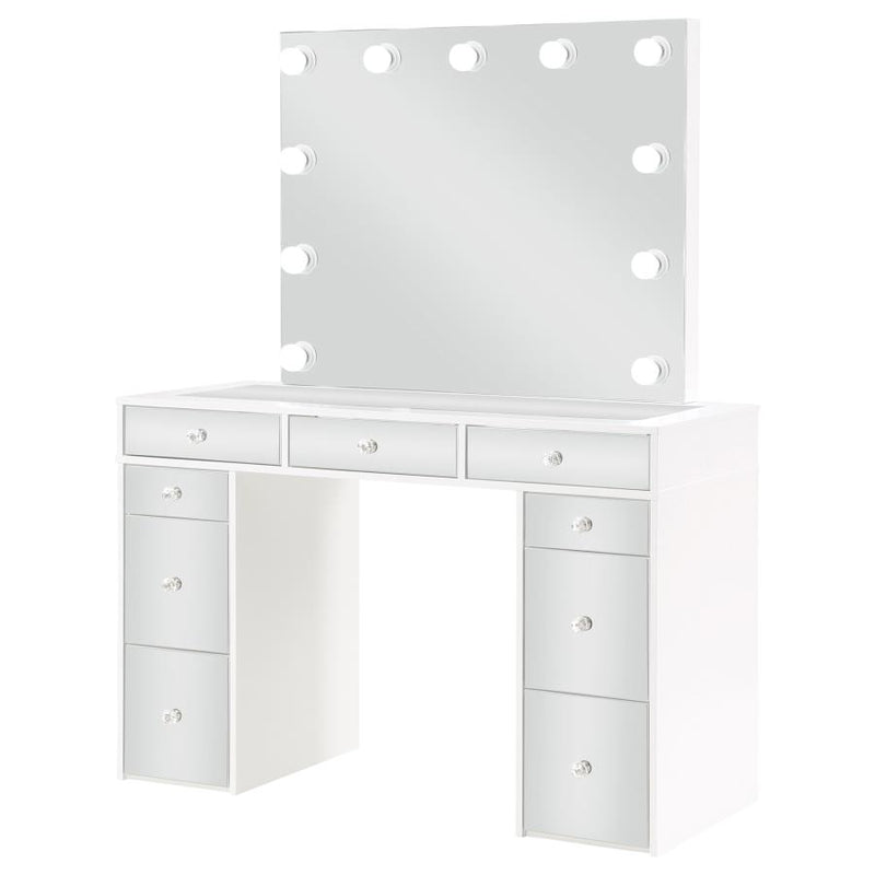 Regina Makeup Vanity Table Set with Lighting White-zoom-