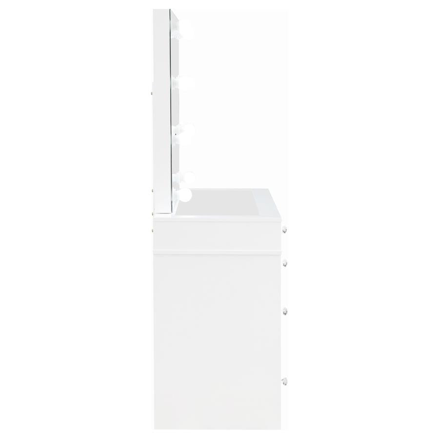 Regina Makeup Vanity Table Set with Lighting White-zoom-9