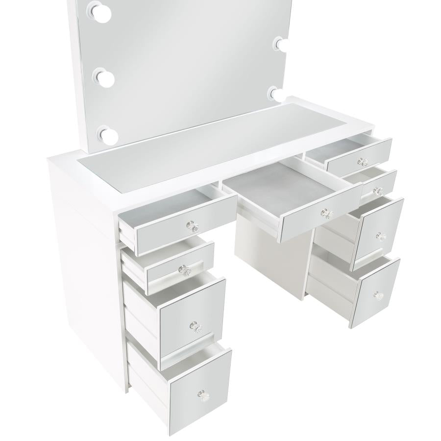 Regina Makeup Vanity Table Set with Lighting White-10