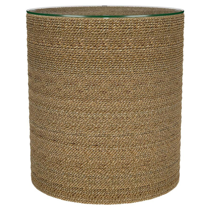 Halden Round Woven Seagrass Accent Side Table Light Brown-zoom-