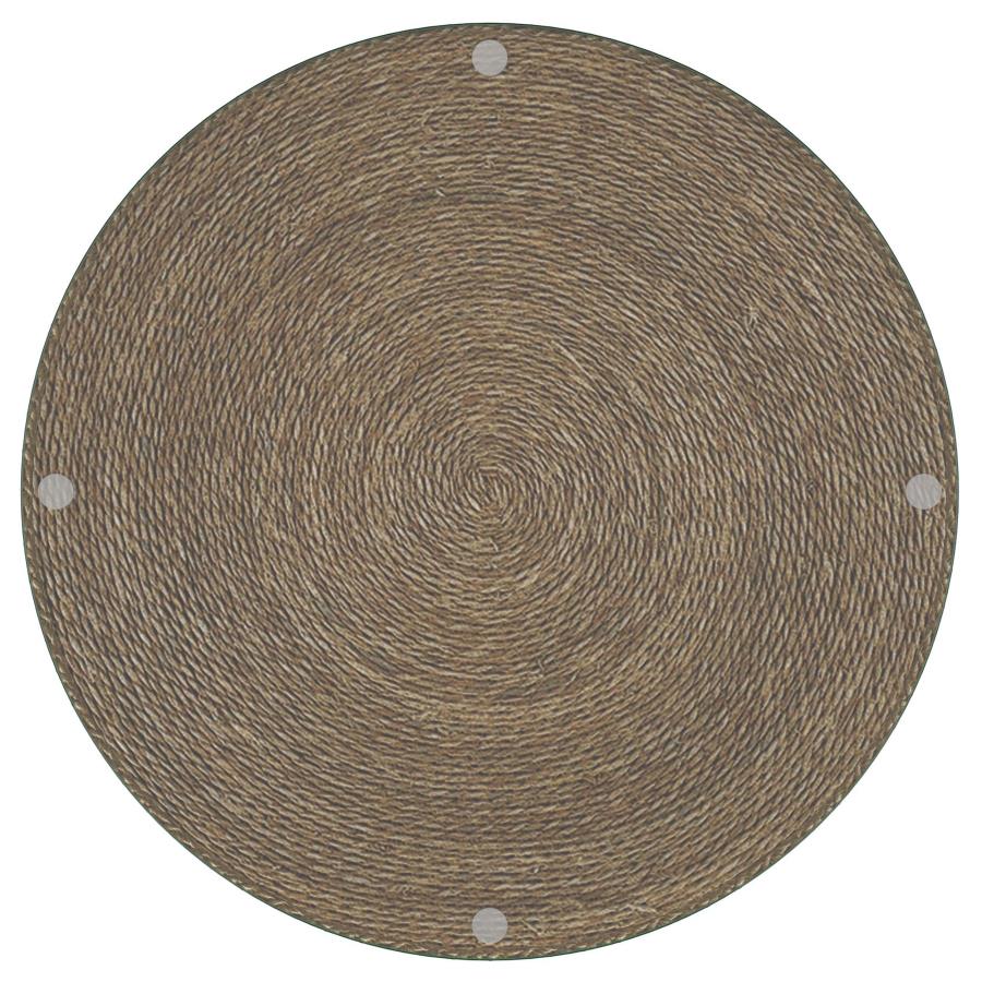 Halden Round Woven Seagrass Accent Side Table Light Brown-zoom-4
