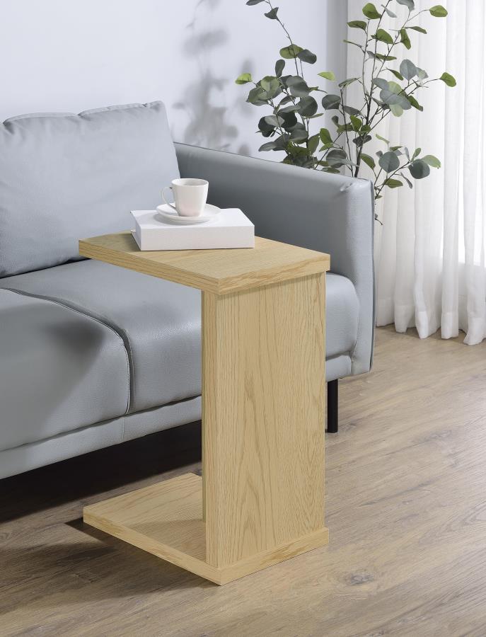 Clower Engineered Wood C-Shaped Sofa Side Table Light Oak-2