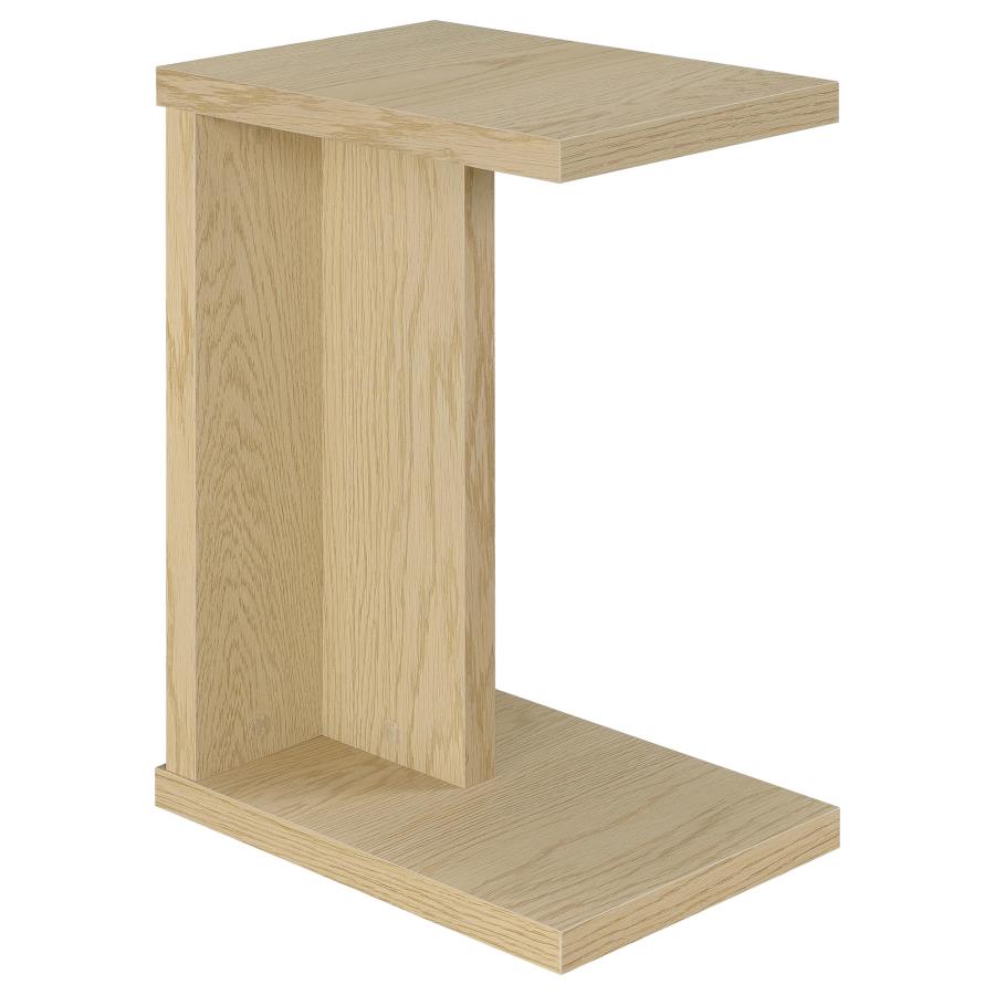 Clower Engineered Wood C-Shaped Sofa Side Table Light Oak-zoom-1