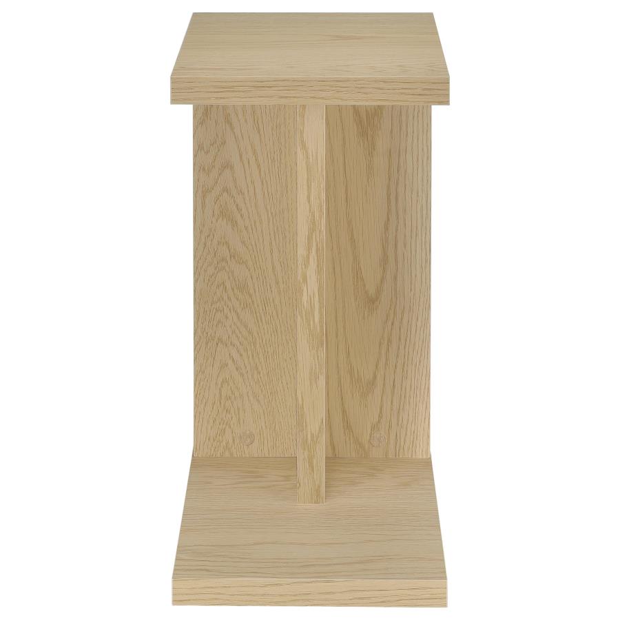 Clower Engineered Wood C-Shaped Sofa Side Table Light Oak-zoom-3
