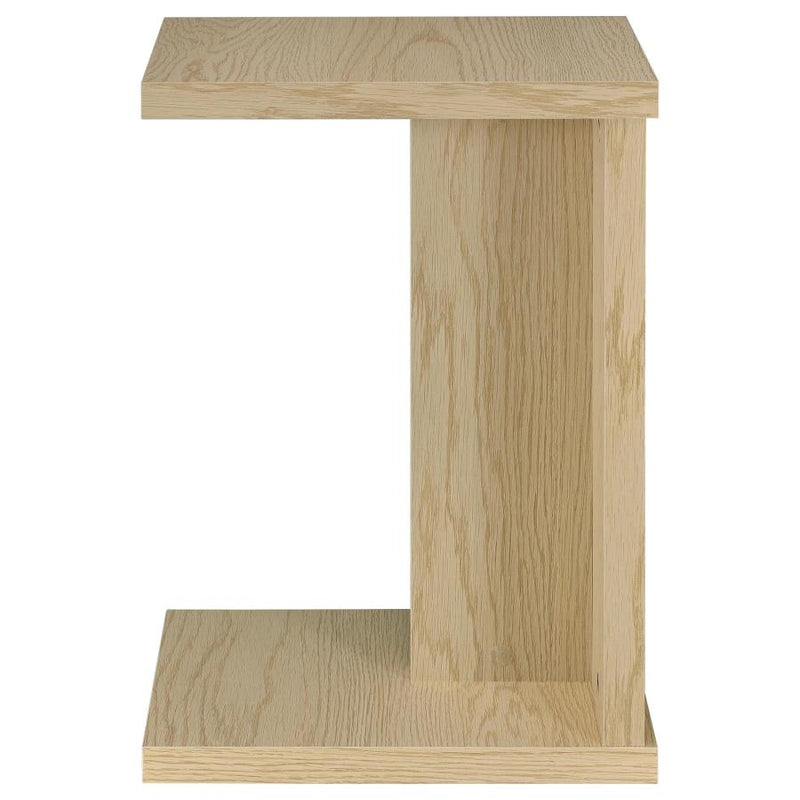 Clower Engineered Wood C-Shaped Sofa Side Table Light Oak-zoom-